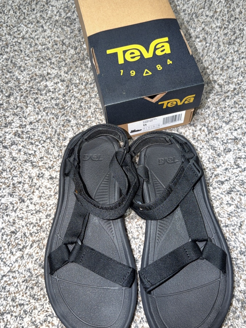 Teva Black Adjustable Strap Sandals